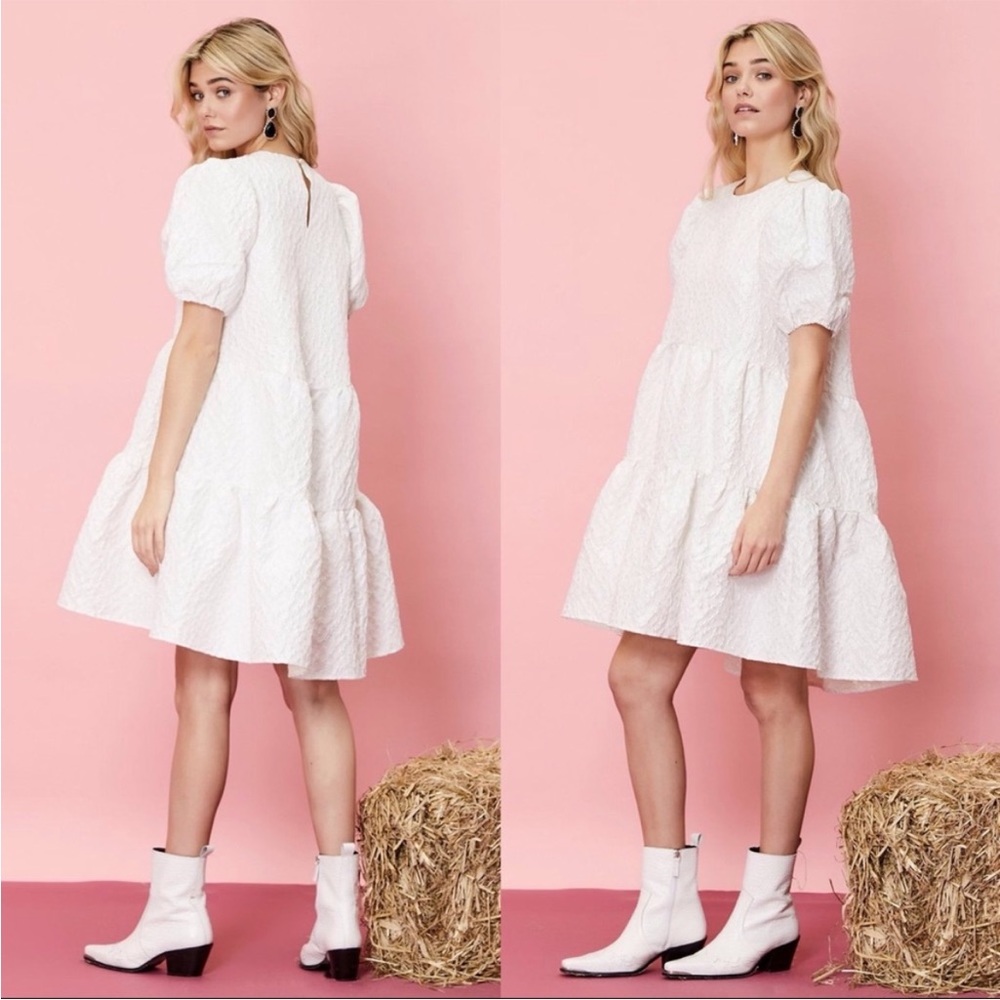 Sister Jane White Textured Mini Dress